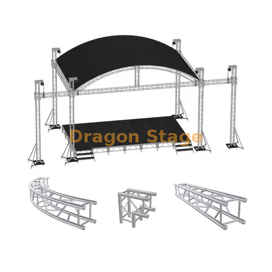 Curva de aluminio Camilio para concierto al aire libre 6x6x4m