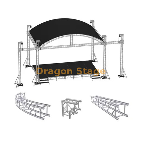 Curva de aluminio Camilio para concierto al aire libre 6x6x4m