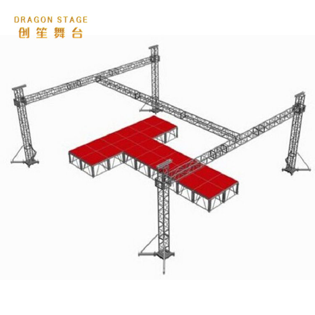 Plataforma de pista de concierto en forma de T