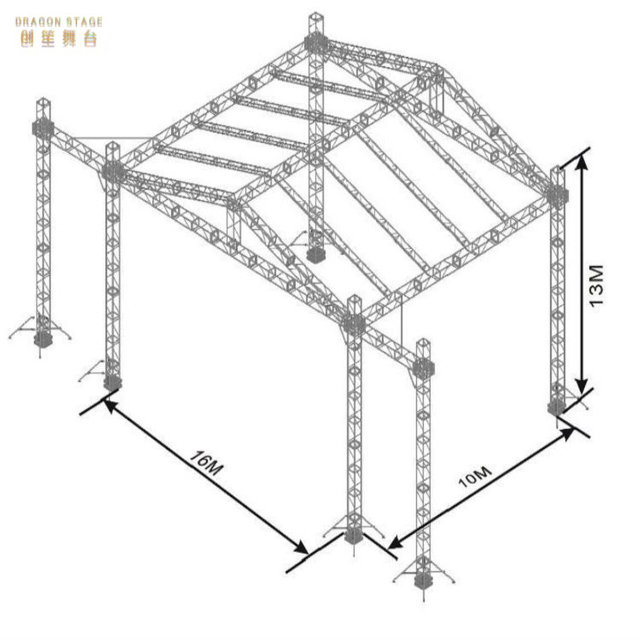 Estructura de armadura de tubo de techo de iluminación de techo de aluminio personalizada para eventos