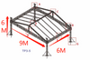 Spigot Box Truss Roof 9x6x6m 4 Pilares con Techo