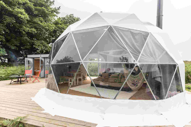 Tienda Glamping de cúpula geodésica transparente grande de Guangzhou en venta