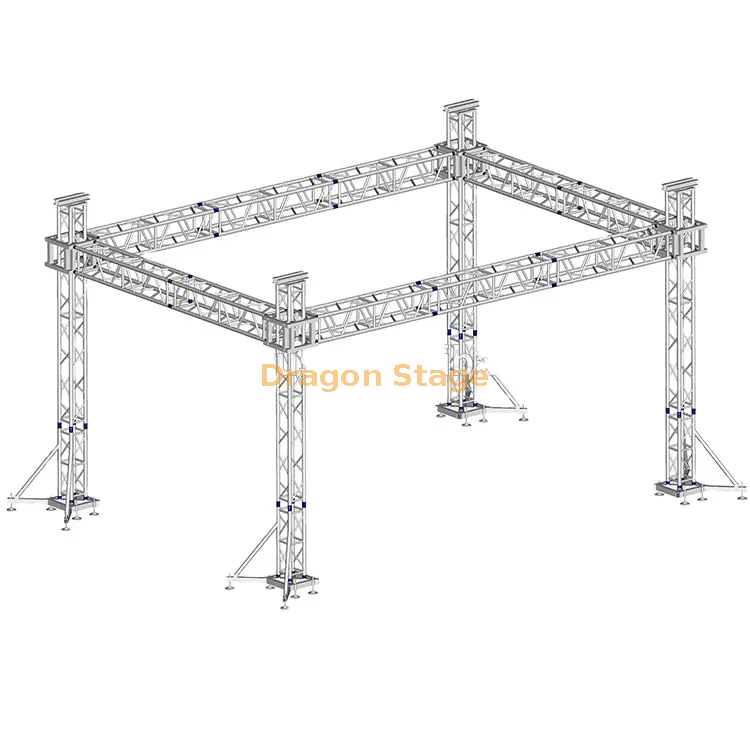 Diseño de marco de armadura de escenario de aleación de aluminio para exteriores, 5x5x4m