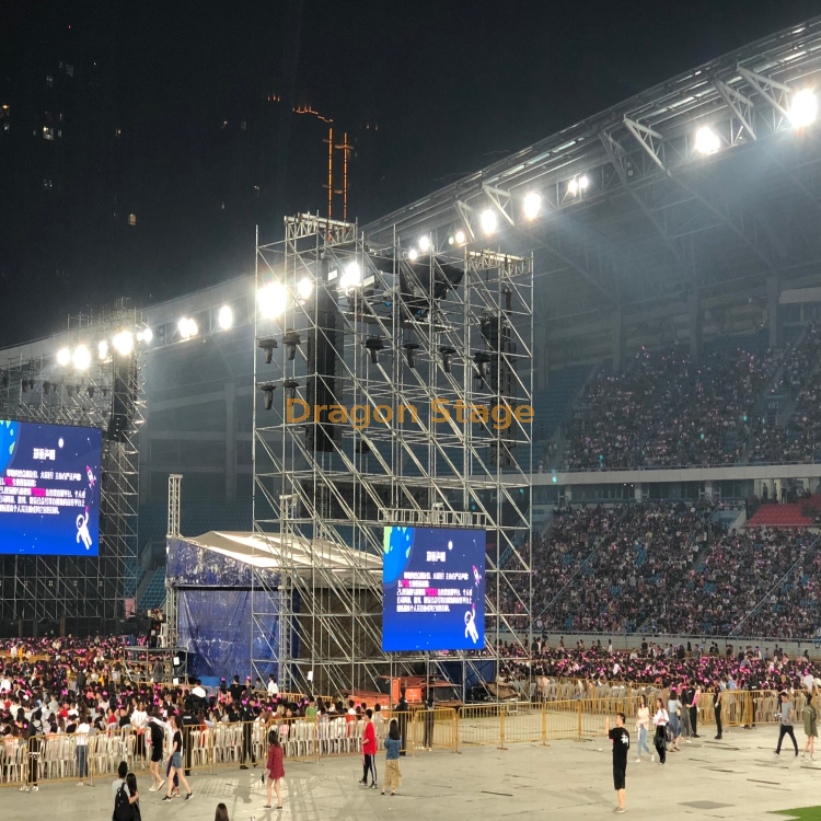  Armazón de acero para iluminación de escenario, armazón de capas para grandes equipos de escenario para eventos de conciertos al aire libre, 6x8m