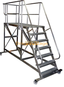 Carro de escalera de escalada de aluminio plegable de almacén