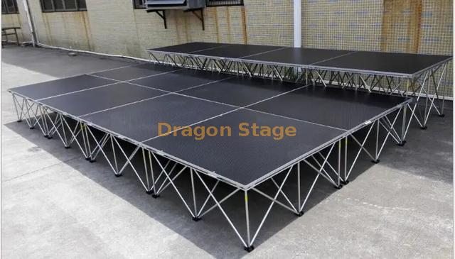 Plataforma de escenario plegable de aluminio con patas plegables de araña portátil