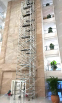 Andamio doble de construcción móvil de aluminio de 1,35x2x13,59 m con escalera de mano