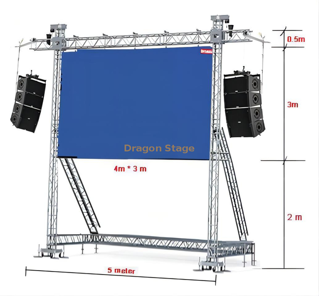 Truss de aluminio de montaje en suelo personalizado para altavoces LED de 5x5,5 m