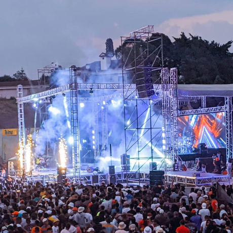 Estructura de escenario de aluminio de fábrica, iluminación para eventos, braguero de exhibición con espiga