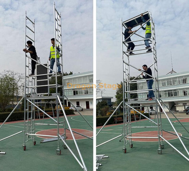 Andamio de escalera de torre de andamio móvil de aluminio de China para la venta