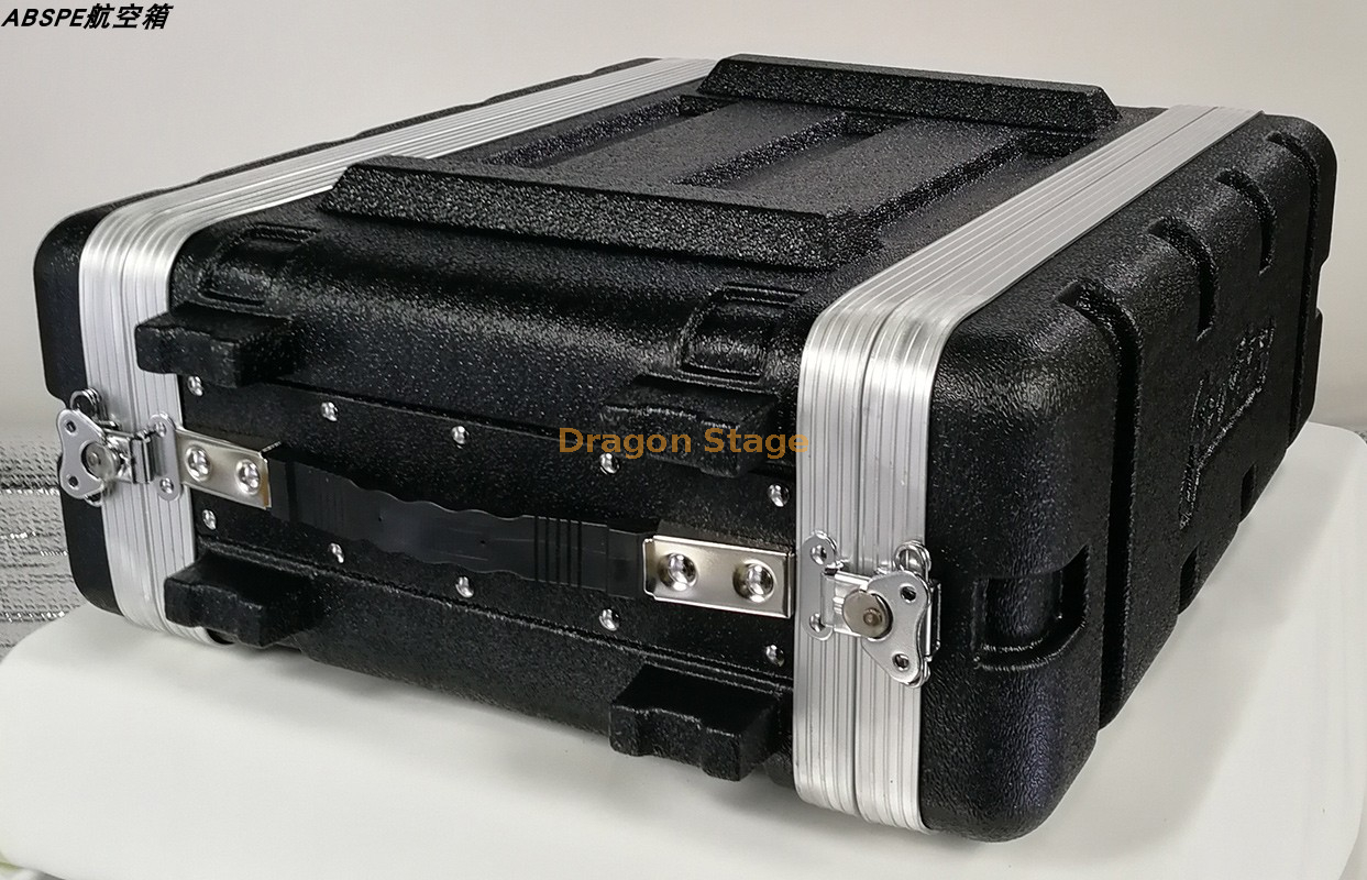 Negro ABS 3U310 Flightcase Altavoz Receptor 19 pulgadas Audio Alto Impacto Abs Case