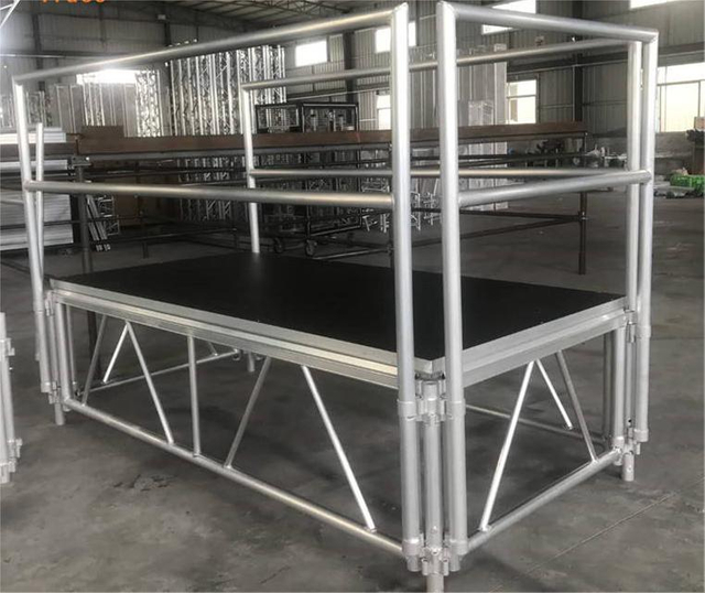 Escenario de aluminio para eventos todo terreno al aire libre, escenario de concierto Modular desmontable, 48x28 pies, 14,64x8,54 m de altura, 0,8-1,2 m, una escalera