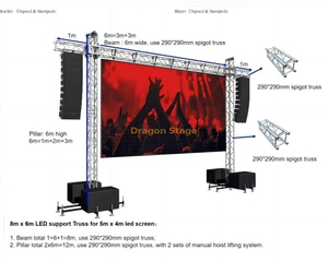  Sistema de visualización de armadura de pantalla LED publicitaria 6x6m