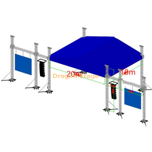 Escenario de techo de concierto con torre de armadura de altavoz LED 20x10x7m