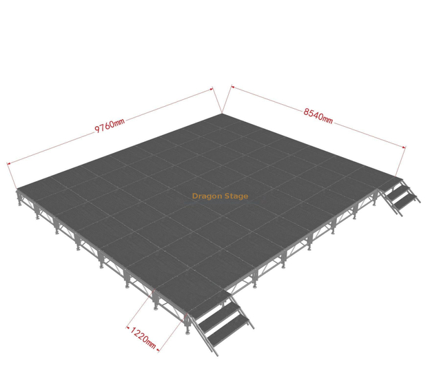 Diseños sencillos de escenarios para eventos al aire libre 9,76x8,54m