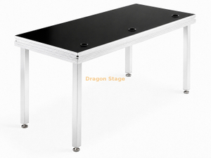 Mesa de DJ móvil de aluminio personalizada de 2200x800x900 mm con ruedas bloqueables