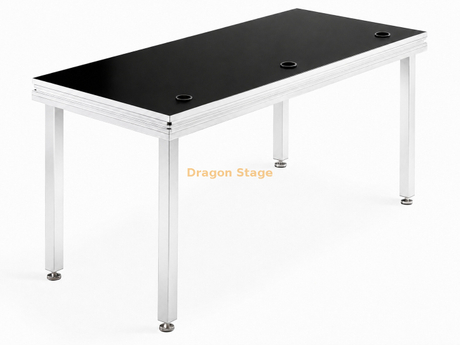 Mesa de DJ móvil de aluminio personalizada de 2200x800x900 mm con ruedas bloqueables