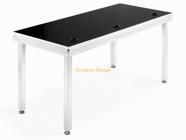 Mesa de DJ móvil de aluminio personalizada de 2200x800x900 mm con ruedas bloqueables
