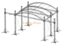 Sistema de armadura de techo curvo de 20x14x10m de ancho para escenarios de eventos grandes