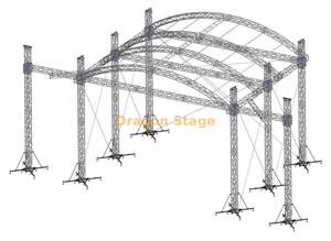 Sistema de armadura de techo curvo de 20x14x10m de ancho para escenarios de eventos grandes