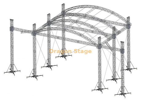 Sistema de armadura de techo curvo de 20x14x10m de ancho para escenarios de eventos grandes