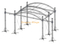 Sistema de armadura de techo curvo de 20x14x10m de ancho para escenarios de eventos grandes