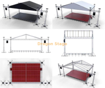 Sistema de armazón de techo de pico de 16x10x10m con dos alas de pantalla LED de 3m (altura de 10m, armazón de espiga de aluminio)