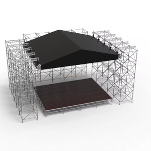 Sistema de armadura de techo piramidal de gran luz de 20x20m con 3 vigas de luz larga para sistema Layher