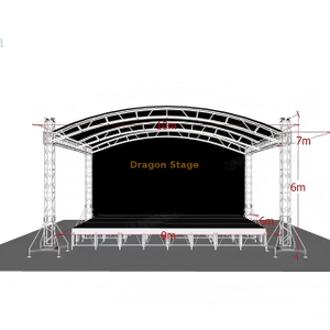 Sistema de armadura de escenario con techo curvo de aluminio de 10x7x6m: plataforma de iluminación de concierto modular profesional de 6m de altura