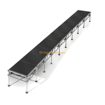 Escenario de pasarela móvil de aluminio profesional de 36'x4' - Altura ajustable (0,4 m - 2 m)