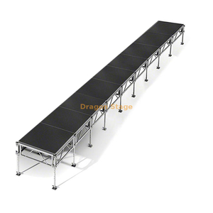 Escenario de pasarela móvil de aluminio profesional de 36'x4' - Altura ajustable (0,4 m - 2 m)