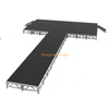 Pasarela de moda profesional en forma de T de 18,3x9,76 m | Escenario de pasarela modular de aluminio ajustable de 0,4 a 0,8 m