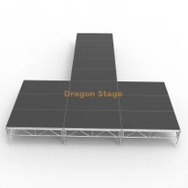 Kit de escenario modular de aluminio en forma de T de 8,54 x 9,76 m | Pasarela profesional de altura ajustable de 0,4 a 0,8 m
