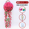 Orquídea colgante de pared violeta simulada Gran hortensia artificial Flor de plástico Flor de seda Ratán Rose Rojo 1 Gran gancho de suministro de violeta