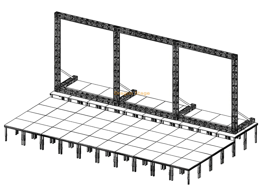 Estructura de soporte de video LED truss 16x6m