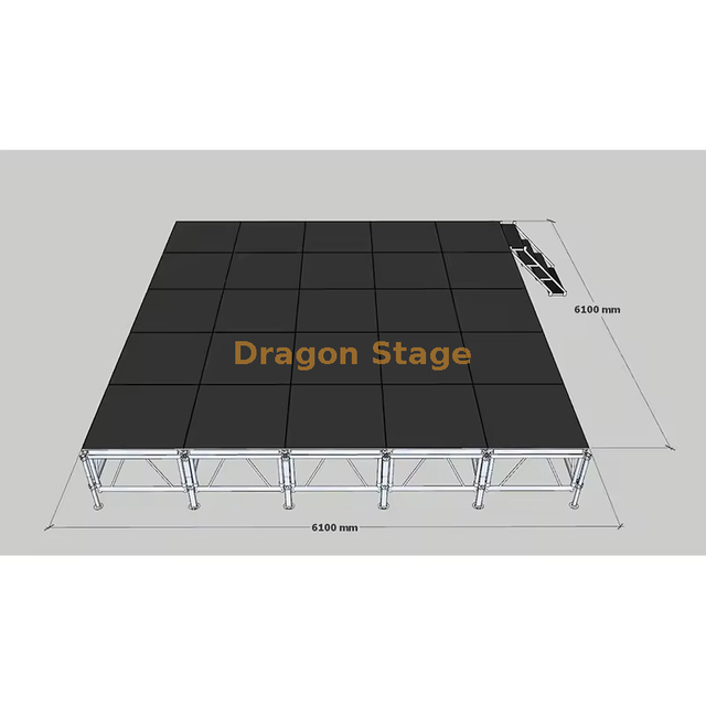 Diseños de escenario de iglesia simple de aluminio al aire libre 6.1x6.1m altura 0.6-1m