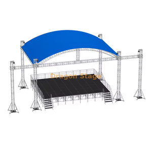 Sistema de armadura de escenario de techo curvo motorizado de aluminio de 20x10x6m con alas de altavoz