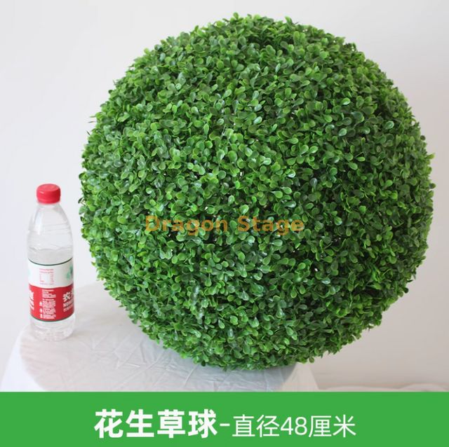 Bola de hierba de planta simulada Milán Milán Plástico Decoración de techo de planta VERDE Flores y maní Bola de hierba - Diámetro 48 cm