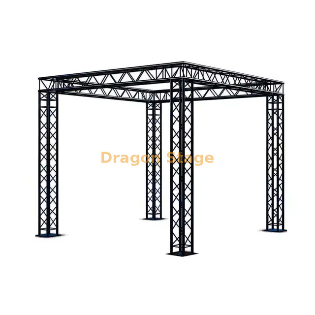 290 mm Estructura de marco de la etapa de espiga negra de aluminio para actividades 3x3x3m