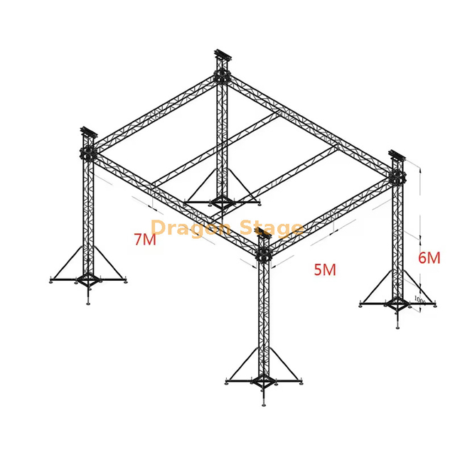 Sistema compacto de armadura de techo plano de 7x5x6m (armazón de soporte de suelo con espiga de aluminio)