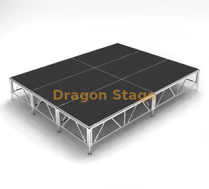 Sistema de escenario de concierto modular profesional de aluminio de 20x18 m - Plataforma de actuación al aire libre resistente de altura ajustable de 1,2 ma 2 m