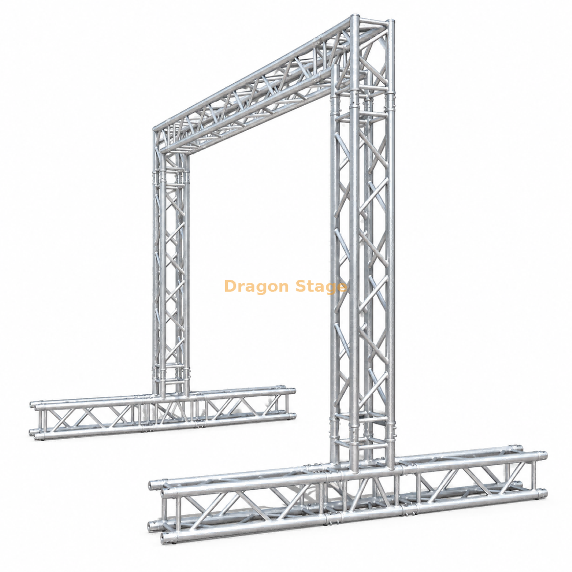 Armazón de poste de portería de aluminio de 3x3 m con base de 2,5 m de profundidad
