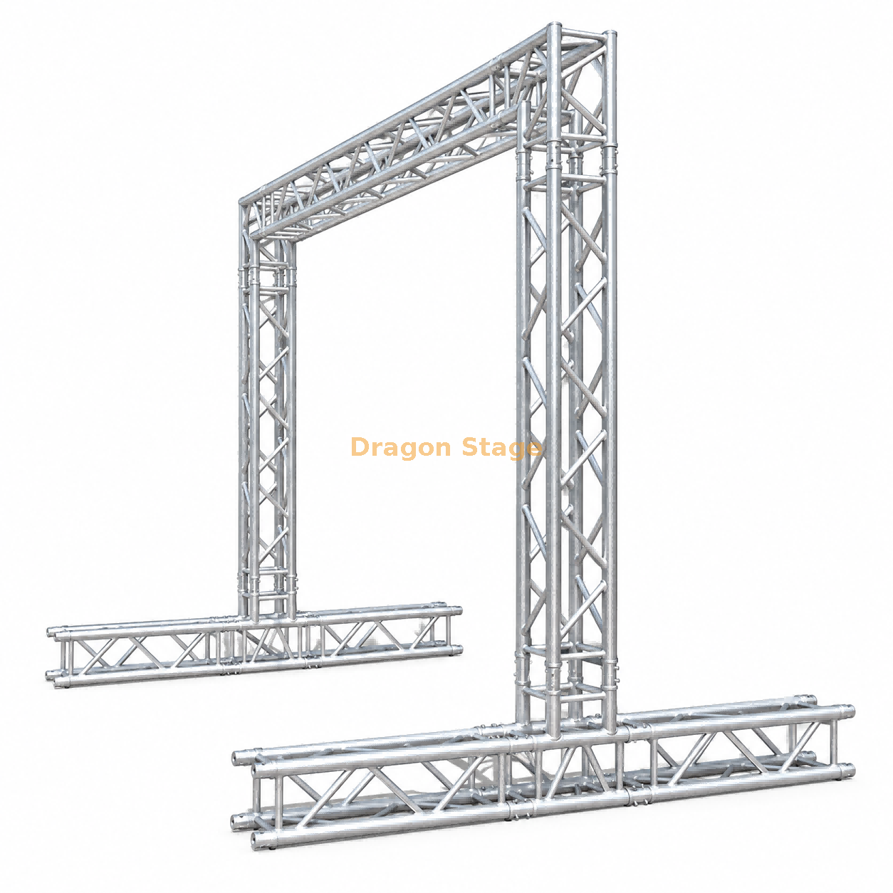 Armazón de poste de portería de aluminio de 3x3 m con base de 2,5 m de profundidad