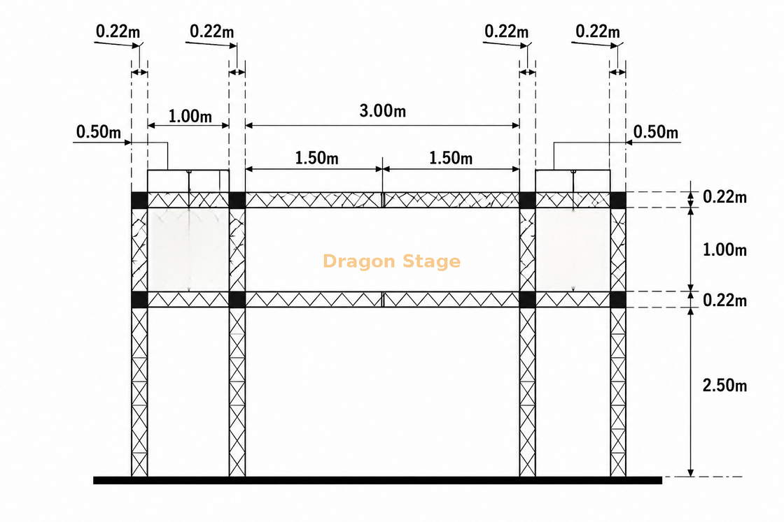 Pórtico de entrada de armadura de espiga de aluminio de 6x1,5x4 m para eventos deportivos y señalización de eventos