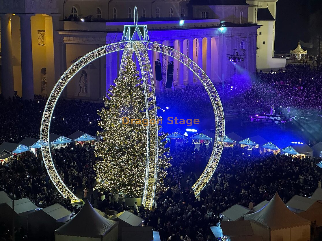 Decoración de la curva de árbol de Navidad de 30 m de altura