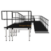 Rampa modular de aluminio para escenario de eventos, con retroceso de 9,82x3,23 m, para acceso en silla de ruedas y carga de equipos de concierto