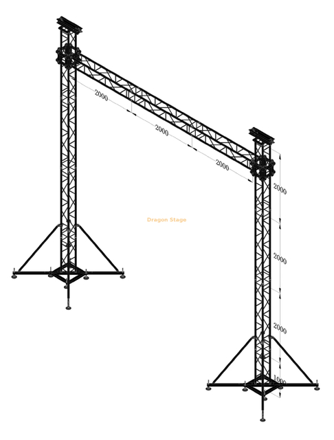 Sistema profesional de soporte de tierra para pared de vídeo LED de 6x7m