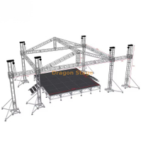 Sistema de armadura de escenario de aluminio con techo de pico para exteriores, 8x6x5m, con alas de altavoz