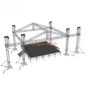 Sistema de armadura de escenario de aluminio con techo de pico para exteriores, 8x6x5m, con alas de altavoz