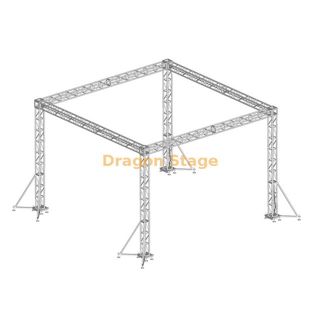 Kits de truss modulares portátiles para ensamblaje rápido Etapa de aluminio 4x4x3m